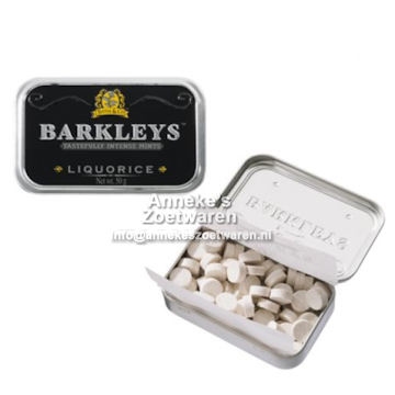 Barkleys Tin, Liquorice (Drop) 50gr per doosje Barkleys Tin, Liquorice (Drop) 50gr per doosje