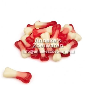 Joepie, Bones, Botjes, rood-wit per 100 gram Joepie, Bones, Botjes, rood-wit per 100 gram